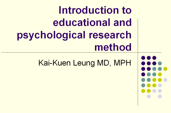  Introduction to educational and psychological research