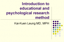  Introduction to educational and psychological research